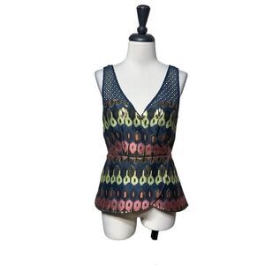Anthropologie HD in Paris Sleeveless Metallic Dressy Top Size 4